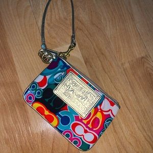 Coach! Multi-Colored Wristlet- Perfect Condition